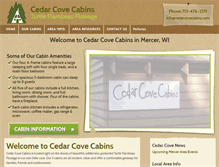 Tablet Screenshot of cedarcovecabins.com